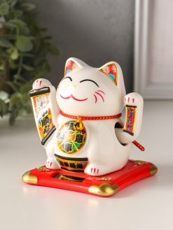 Маятник антистресс от солнечной батареи «Манэки-нэко счастливый барабан», керамика, 10×11
