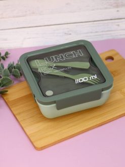 Alternative view of Ланчбокс "Square", dark green (1100 мл)