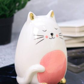 Копилка керамическая «Sleepy cat», white (12,5х10 см)