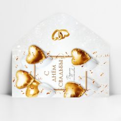 Конверт для денег «С днём свадьбы», шары, 16.5 х 8 см