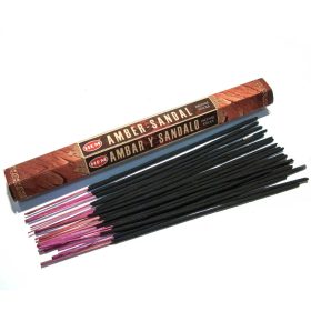 Благовония HEM Amber-Sandal АМБЕР - САНДАЛ, 6-гранник, 20 шт.