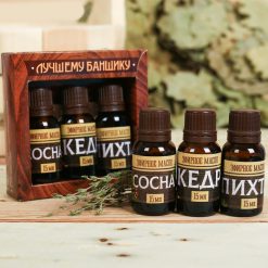 Набор 3 эфирных масла по 15 мл «Лучшему банщику» сосна, кедр, пихта
