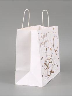 Пакет подарочный крафтовый «Мишка», 32 х 28 х 15 см