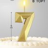 Свеча в торт на шпажке «Алмаз», цифра 7, золотая, 5 см