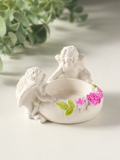 Подсвечник на 1 свечу «Ангелы с цветами» 5×8×7 см