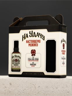 Подарочный набор «На удачу», гель для душа во флаконе виски 250 мл и полотенце