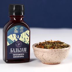 Набор «Крепкого здоровья»: чай травяной, бальзам и варенье из шишек с клюквой