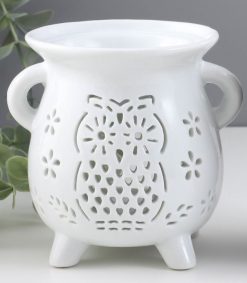 Аромалампа для эфирных масел «Совушка и цветочки», керамика, 8.5×10×9.5 см