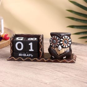 Календарь настольный дерево "Сова" 22х7х11 см