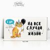Конверт для денег «С Днём рождения!» от кота, 16.5 × 8 см   4441417, РФ