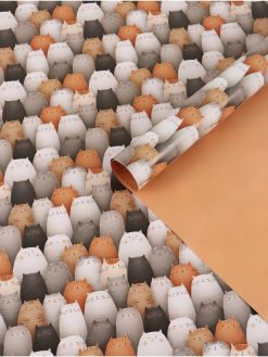 Бумага упаковочная глянцевая двухсторонняя «Коты», 70×100 см