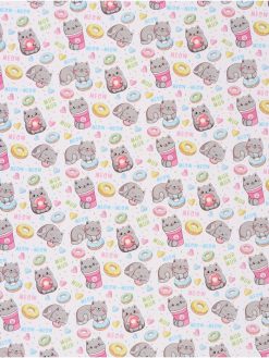 Бумага упаковочная глянцевая «Котики», 70 × 100 см