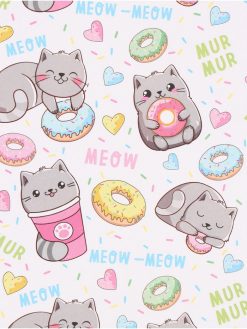 Бумага упаковочная глянцевая «Котики», 70 × 100 см