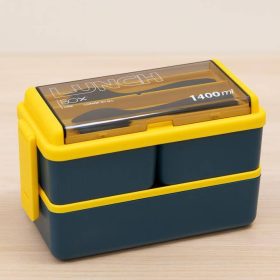 Ланчбокс "Big life", yellow-blue (ложка+вилка)