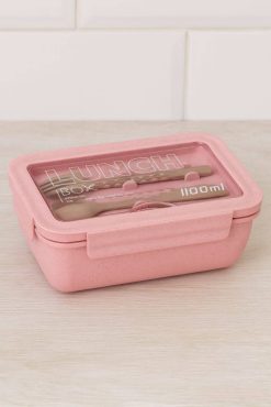 Ланчбокс "Beautiful life", pink (ложка+вилка), 1100 мл