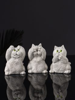 Набор фигурок «Три кота: ничего не вижу, не слышу, не говорю», гипс, 7 см, серый