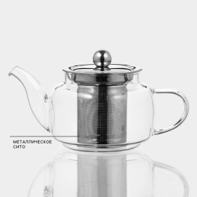 Чайник заварочный Magistro «Калиопа», 350 мл, с металлическим ситом и крышкой, стекло