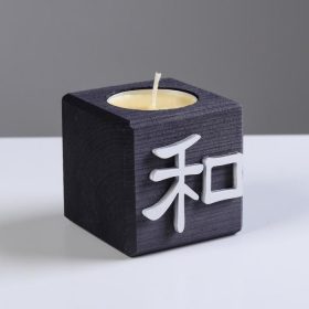 Подсвечник для чайной свечи «Куб, Иероглифы. Гармония», + свеча манго
