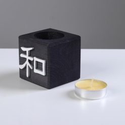 Подсвечник для чайной свечи «Куб, Иероглифы. Гармония», + свеча манго