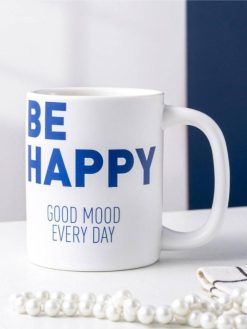 Кружка «Be happy», white (400 ml)