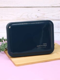 Ланчбокс "НАСЛАЖДАЙТЕСЬ ЖИЗНЬЮ", 1250 мл, синий (ложка+вилка)