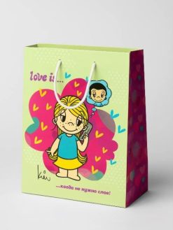 Пакет подарочный "Любовь - это....", 18*22,7*10 см