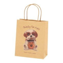 Пакет подарочный крафтовый "Собачка и поцелуй", 32*42*11 см