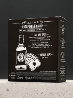 Подарочный набор «100% мужчина»: гель для душа виски 250 мл и игральные карты, Чистое счастье 10 nana.by Подарочный набор «100% мужчина»: гель для душа виски 250 мл и игральные карты, Чистое счастье