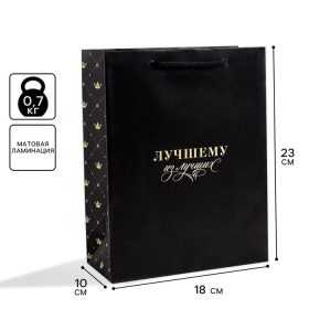 Пакет подарочный ламинированный, упаковка, «Лучшему из лучших», MS 18×23×10 см