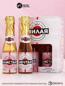 Подарочный набор «Мечтай!», гель для душа и шампунь для волос шампанское, 2×250 мл