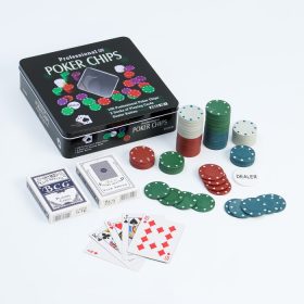 Покер, набор для игры (карты 2 колоды микс, фишки 100 шт)