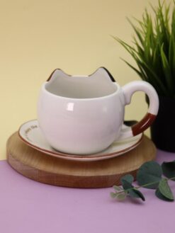Керамический чайный набор (кружка+блюдце) «Mr. Purr», 430 ml — изображение 2