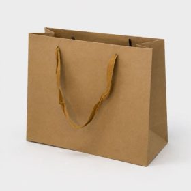 Пакет подарочный крафтовый (XL) "Крафт", горизонтальный (35*32*14)
