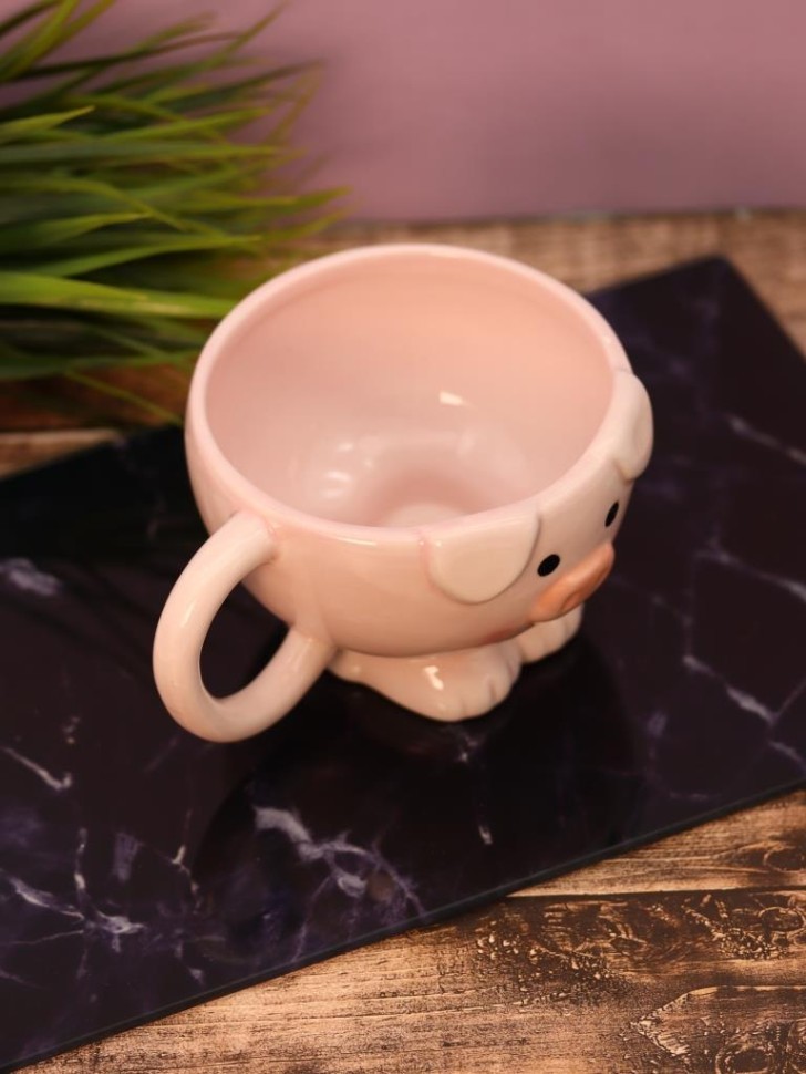 Кружка керамическая «Piglet on legs», pink 4 nana.by Кружка керамическая «Piglet on legs», pink — изображение 3