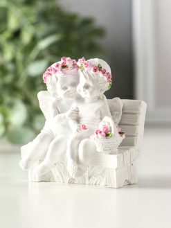 Сувенир "2 ангелочка в розовом веночке на скамейке" 8 nana.by Сувенир "2 ангелочка в розовом веночке на скамейке" — изображение 4