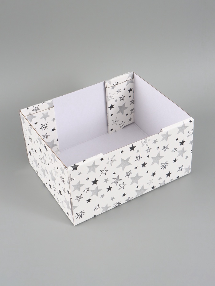 Коробка подарочная самосборная «Серые звёзды», 31х25.6х16 см 4 nana.by Коробка подарочная самосборная «Серые звёзды», 31х25.6х16 см — изображение 3