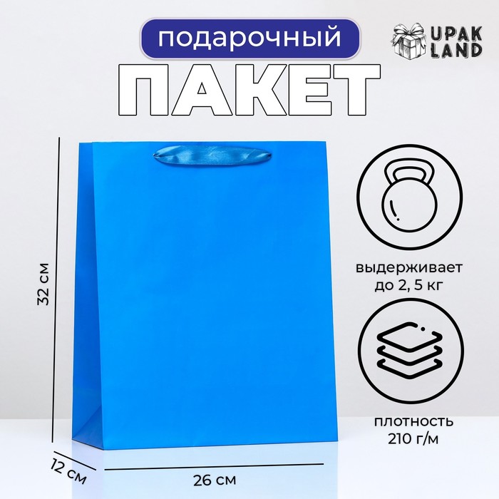 Пакет подарочный ламинированный «Синий», 26х32х12 см 2 nana.by Пакет подарочный ламинированный «Синий», 26х32х12 см