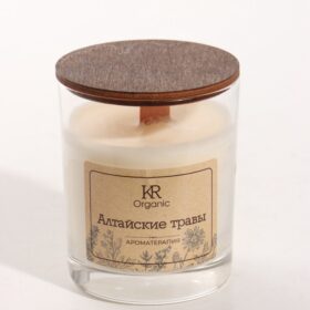 Свеча ароматическая в стекле ORGANIC, 190 мл, соевый воск, алтайские травы
