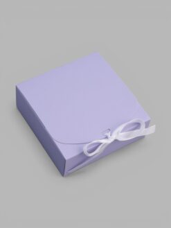 Коробка самосборная с лентой, 11.5х11.5х4 см, сиреневая