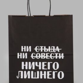 Пакет подарочный «Ни стыда ни совести Ничего лишнего», 24х14х28 см, крафт