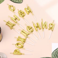 Свечи для торта «С Днём Рождения», золотые — изображение 2