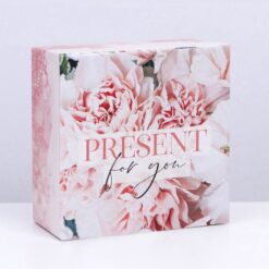Коробка подарочная сборная, упаковка, «Present», 15х15х7 см — изображение 3